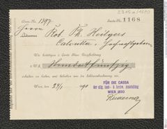k.k. naturhistorisches Hofmuseum, Intendanzakten 1885-1896 (Hauer), Aktenzahl Z.315.a/1890, Seite 1